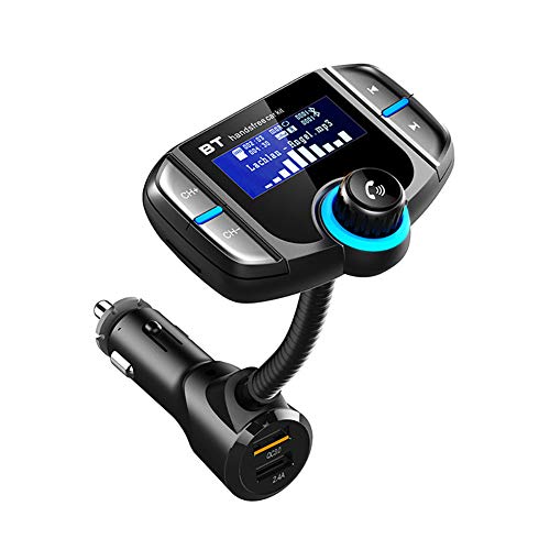 Bluetooth FM Transmitter for Car, Car BT MP3 Player FM Radio Transmitter Dual USB Support TF/SD Card Music Play Handfree Call