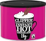 Clipper Instant Hot Chocolate - 1kg Hot Chocolate Powder - Bulk Buy Tub for Home or Office - Eco- Conscious Fairtrade Add Water - Luxury Drinking Chocolate - for Hot and Cold Milkshakes