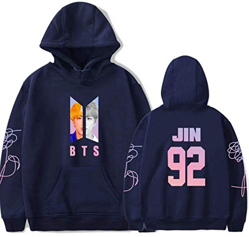Kpop Bts Love Yourself Pullover Hoodie 92 Jin 3D Printing Sweater - Navy Blue -Xxl