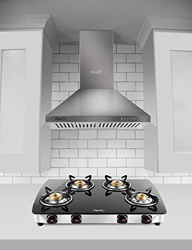 Pigeon Sterling DLX 60cm Chimney and Blackline ZZ 4 Burner Manual Gas Stove,  17 Quart : Amazon.in: Home u0026 Kitchen