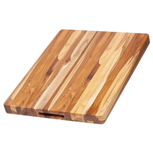 Teakhaus Cutting Board - Large (L) Wood Cutting Board with Grip Handles - Holiday Gift Ideas for Men and Women - Gift-Ready, Reversible, Edge Grain Wood, Knife Friendly - FSC Certified