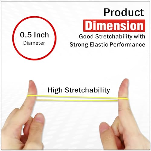 Image of GLUN 0.5 Inch Multicolour Rubber Band (150 Gram Pack) - Strong & Stretchable Elastic Bands for Home, Office, Kitchen & Packing Use