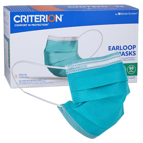 Criterion ASTM Level 3 Adult Disposable Face Masks Teal 3-Ply 50 Ct