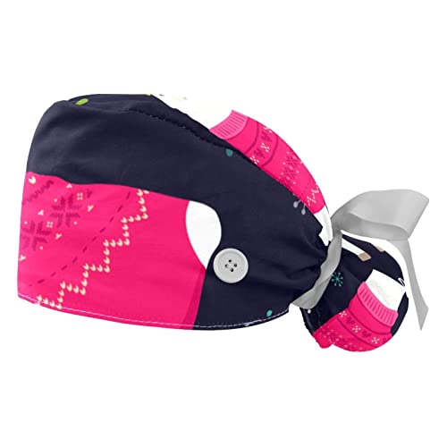 Chapeau de travail alpaga de Noël (lot de 2) casquette bouffante respirante