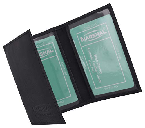 Men's Genuine Soft Leather Multiple ID Windows Slim Trifold Holder4