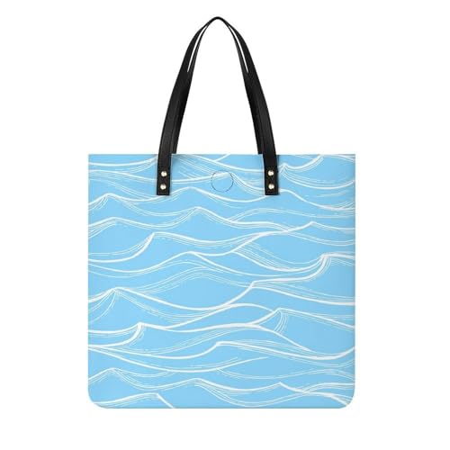 Sac à main bleu pour femmes : grand tote bag de voyage 39x39cm