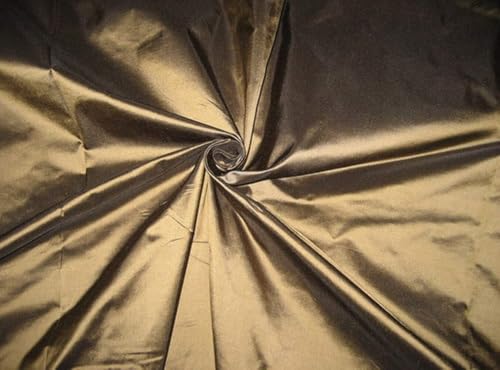 Taffetas de soie pure cuivre doré TAF90 | Tissu de luxe pour haute couture