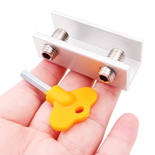 WANGCL 4Pack Adjustable Sliding Window Locks Stop Aluminum Alloy Window Door Frame Security Lock with Keys for Home Office Anti-Theft (Double Lock) - Image 3