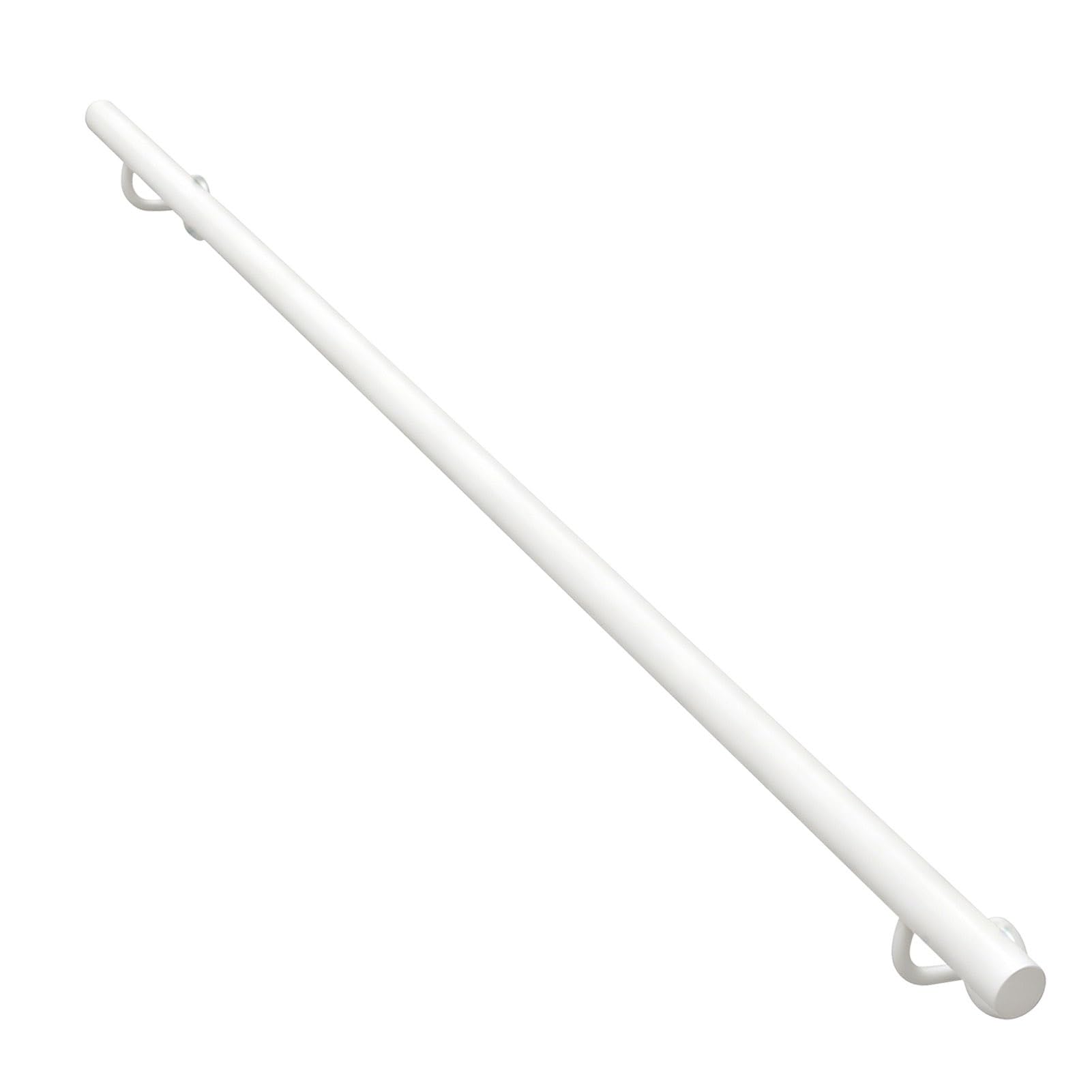 Gaommini Outdoor Staircase Handrail Wall Mounted Hand Rails for Stair Home Bathroom Corridor Lofts Decking Stair Railing with Black Metal Iron Bracket Grab Rail(White,16ft/480cm)