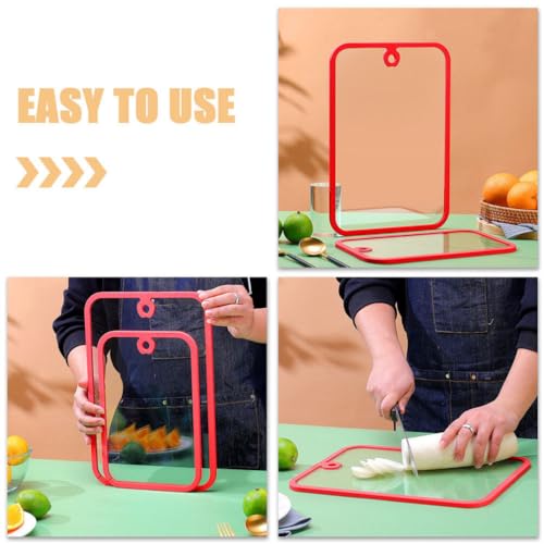 Planche en verre trempé rouge pour dynamiser la préparation des repas