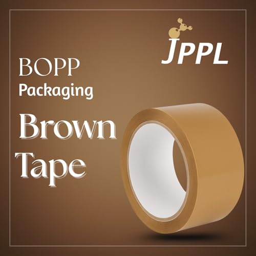 Image of Brown BOPP Packaging Tape 48mm x 65m | Strong Adhesive Heavy-Duty Sealing for Boxes Envelopes Gifts | Multipurpose Industrial and Home Use | Pack of 6 Rolls