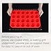 CAKETIME Silicone Muffin Pan Mini 24 Cups Cupcake Pan, Nonstick Food Grade Silicone Mold Baking Pan 1 Pack