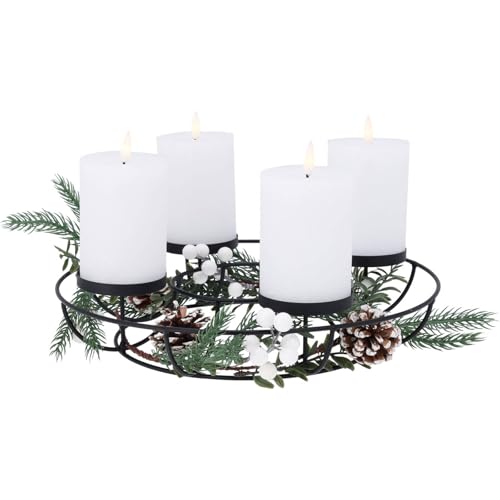 Home & Styling Adventskranz mit LED-Kerzen, Ø 33 cm