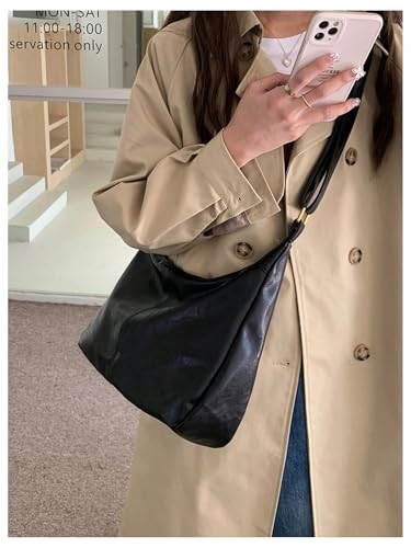 Image of Floerns Women's Soft PU Leather Crossbody Bag Vintage Slouchy Hobo Bag with Zipper