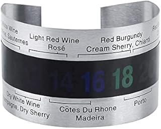 Steel Ring with Screen Wine Bottle Thermometer, Stainless Steel LCD Digital Thermometer Red Wine Temperature Sensor for Beer Homebrewing Wine Champagne and Whisky