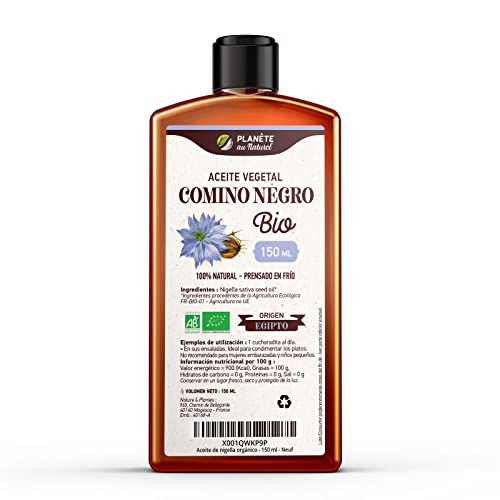 Aceite de Comino Nero Orgánico 150 ml - 100% Puro, Natural y Prensado en Frío