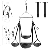 BDSM Sex Swing Sex Toys for Couples, Heavy Duty 360 Degree Spinning Indoor Ceiling & Door Sex Swing with Triangle Hanging, Sex Swings & Thigh Sling with Adjustable Straps, Bondage Restraints Sex Toy