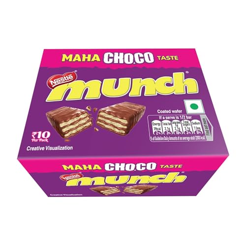Image of Nestle MUNCH King Size | Choco Coated Crunchy Wafer Bar | Crunch Like a King, 42 units x 17.4g, 730.8g (Pack of 2 )