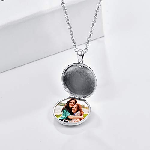 Tangpoet Compass Locket Necklace For Women,925 Oxidized Silver Lockets Necklace That Holds Pictures Memorial Photo Thanksgiving Jewelry Gifts For Men Student Graduation #TOP2