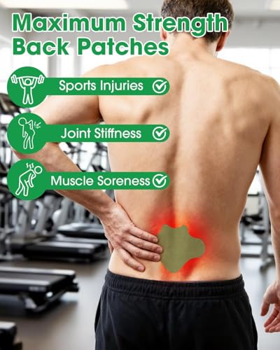 Image of HOOPOES Back Pain Relief Patches | Fast Acting Herbal Patch for Lower & Upper Back Pain, Muscle Strain & Sciatica Support | Hot & Cold Therapy | Long Lasting 8-12 Hours | Easy Peel & Stick (10 Patches)