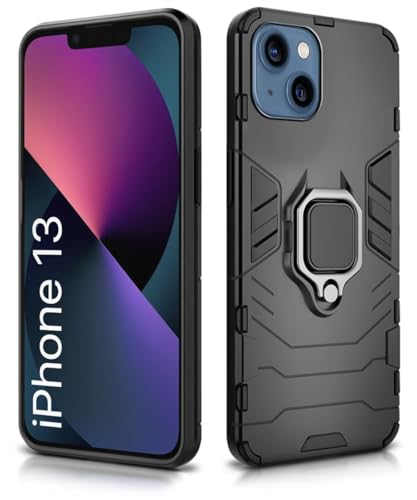 Image of AIBEX Armor Back Cover Compatible for Apple iPhone 13| Rugged Shockproof Case with Ring Holder & Kickstand | Military-Grade Protection | Magnetic Car Mount Compatible