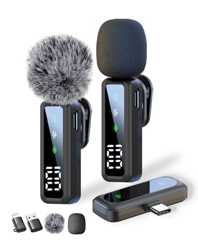 Mikrofon Handy – Ansteckmikrofon kompatibel mit iPhone/Android/Computer, Lavalier Mikrofon mit Geräuschunterdrückung, unterstützt Live-Streaming, Vlogging, YouTube, TikTok und...