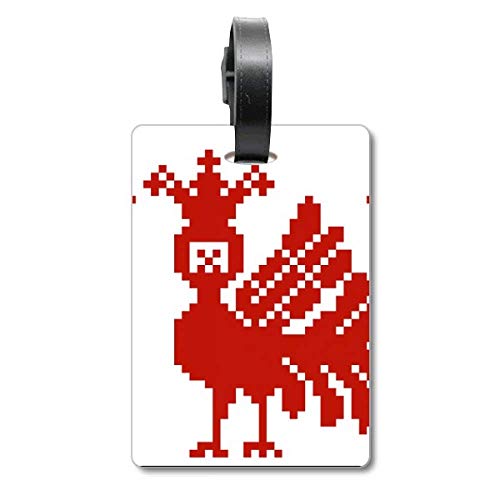 Étiquette valise mosaïque rouge : évitez la perte de votre bagage