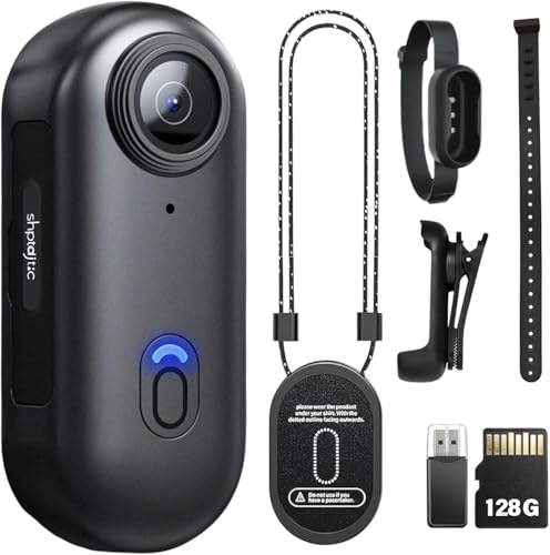 SONGYUKA 128G 1080P Body Camera,Wearable Body Cam with Magnetic & 360° Clip,150-Min Battery for Recording,Pov Camera Easy to Use for Cycling,Pet Walking (1080P-B-128G)