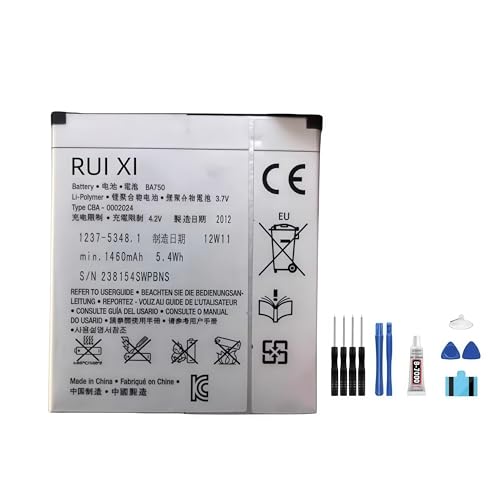 RUI XI Batterie compatible avec Sony Ericsson Xperia Acro Arc S LT18i X12 LT15i 1460 mAh 3,7 V BA750