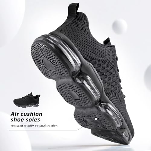 Image of Pozvnn Mens Air Cushion Running Shoes Fashion Casual Walking Tennis Sneakers Non Slip Breathable Trail Sport Gym