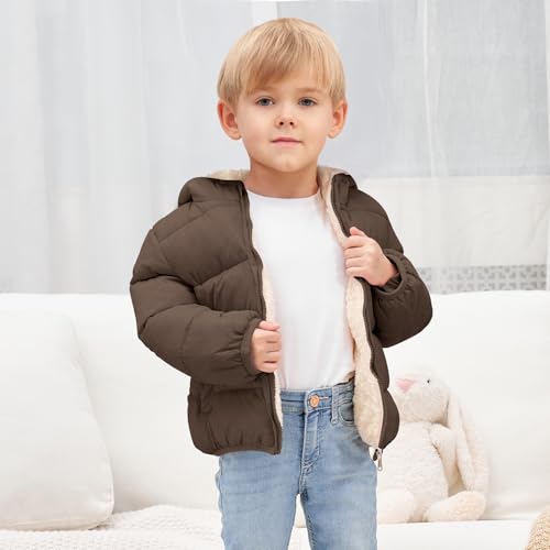 Image of Toddler Boys Girls Thicken Winter Coat Baby Fleece Warm Cute Bear Ear Hooded Jacket Clothes 2024