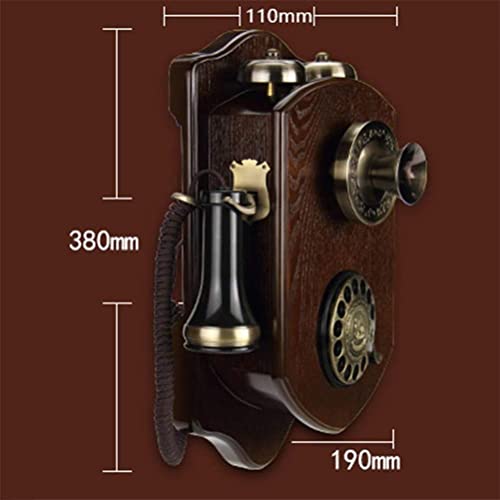 Téléphone fixe mural en bois véritable au design rétro chic et authentique - 4