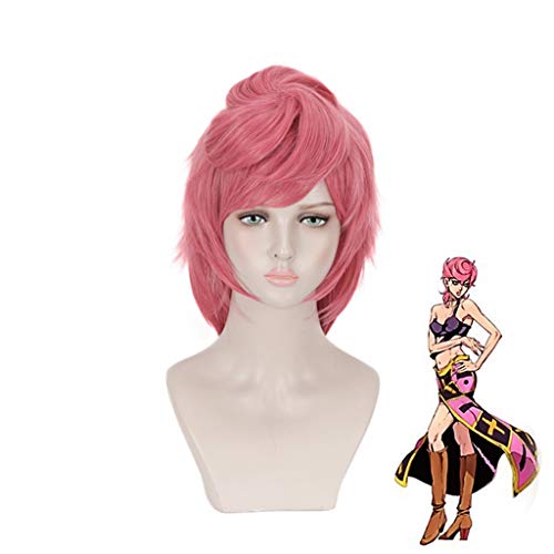 AniÂ·Lnc Trish Una Cosplay Wig Anime JOJO Bizarre Adventure Golden Wind Golden Cosplay Wig Trish Una Hair Halloween Cosplay
