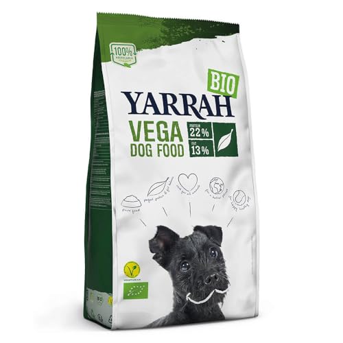 YARRAH Vega Vegetarisches Bio-Trockenfutter für Hunde – für alle Rassen und Altersgruppen | Exquisite Biologische Hundebrocken, 10kg | 100% biologisch & frei von künstlichen Zusätzen