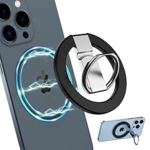 GOGOCAT Foldable Retractable Magnetic Cell Phone Ring Holder for Hand(Black),Magnetic Phone Grip Stand Finger Kickstand…