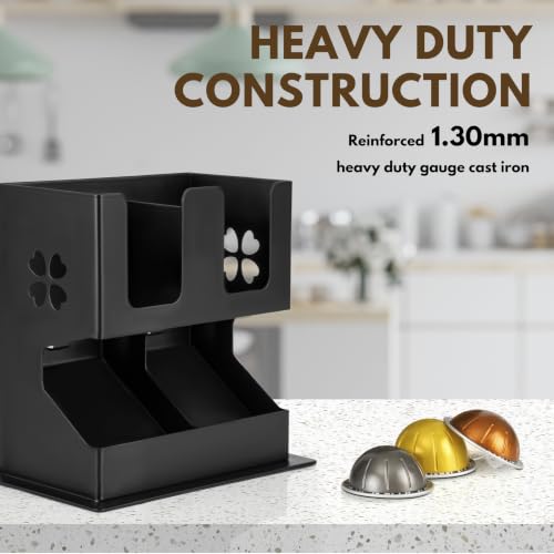 Image of RECAPS Coffee Pod Storage Holder Compatible with Nespresso Vertuo(2 Box) | Countertop Organizer Stand with Non-Slip Steel Base, Pod Dispenser,Dispenses 2 Coffee Flavors (20 Vertuo Capsules)