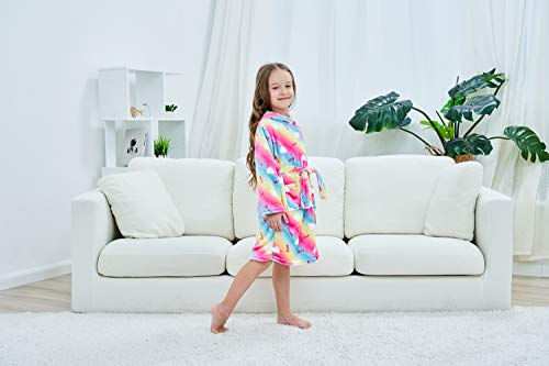 Unisex Children's Flannel Unicorn Bathrobes Hoodie Unicorns Gifts for Girls2
