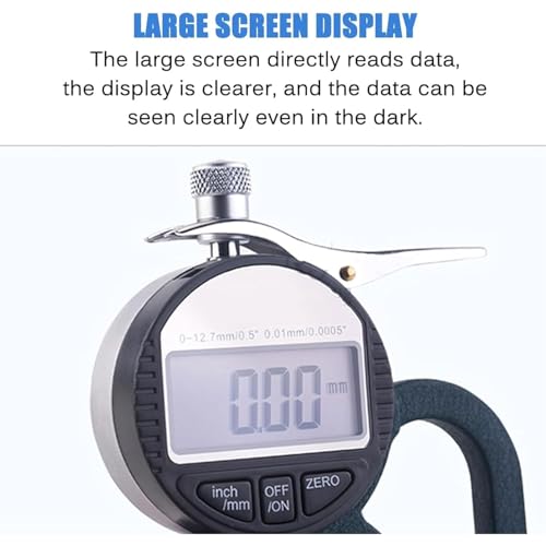 Calibrador digital de espesores para esponjas con base, diámetro de sonda 30 mm, rango 0-12.7 mm y resolución 0.01 mm miniatura 3