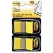 Standard Tape Flags in Dispenser, Yellow, 100 Flags/Dispenser, Total 24 PK, Sold as 1 Carton