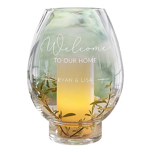 Personalization Universe Entryway Collection Engraved Hurricane Candle Holder