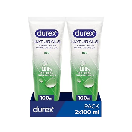 Durex 3035683 Naturals H2O Lubricante, 100% Natural sin Fragancia, Colorantes Ni Agentes Irritantes - 100 ml