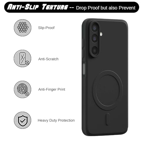 Image of Back Cover | MagFit Ring Design (Non-Magnetic) | Shockproof Protection | Anti-Slip Grip | Raised Camera Edges | Slim Protective Case for Samsung Galaxy A17 5G / F17 5G / M17 5G (Matte Black)