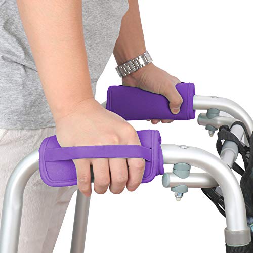 Update Walker Grip Covers Pads Hand Soft Cushion Padding For Rolling Wheelchair, Walker,Rollator Handle, Moisture Wicking Handle Pads For Senior, Elderly (Purple) #TOP5