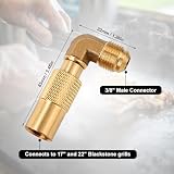 Gosknor Propane Elbow Adapter for Blackstone, Brass 3/8" Male Flare RV Propane Elbow Adapter Conversion Fitting Low Pressure Compatible with Blackstone 17in and 22in Tabletop Camping Griddles