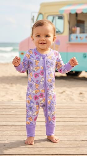 Image of ITSY BITSY BOUTIQUE Viscose Bamboo Baby Pajamas - Boys and Girls Footie Sleeper Convertible 2-Way Zipper Sleeper