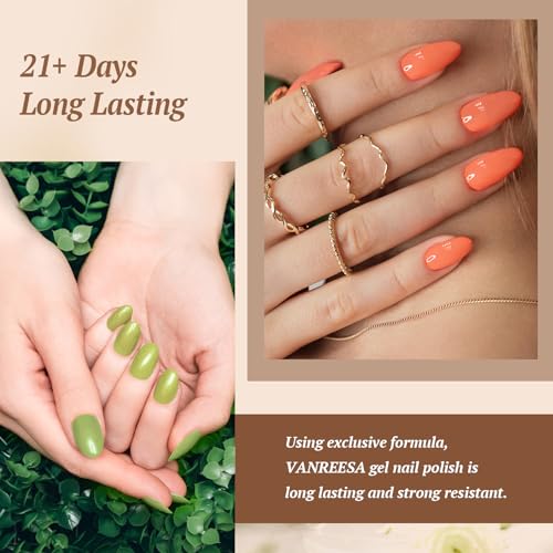 VANREESA Gel Nail Polish Set, 21 Colours Gel Nail Kit with 36W U V Lamp Brown Red Purple Green U V Nails Polish Starter Kit with Base Top Coat Manicure Salon Set DIY at Home Gifts for Women - Image 6