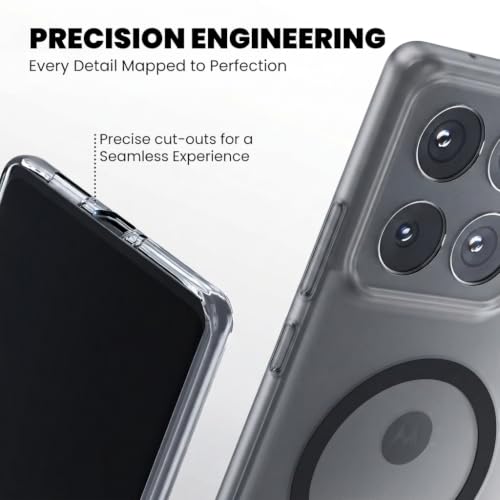 Image of DIZORO Matte Case for Motorola Moto G67 Power Compatible with MagSafe, Camera Lens Full Protection, Shockproof Translucent Frosted TPU Soft Phone Cover, Anti-Fingerprint (Black)