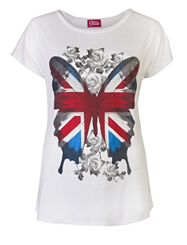 Love Lola T-shirt Union Jack Butterfly Queens Platinum Jubilee Celebration Street Party pour femme - Les Beatles, Paul McCartney, John Lennon, RIngo Starr, George Harrison Love Lola T-shirt Union Jack Butterfly Queens Platinum Jubilee Celebration Street Party pour femme