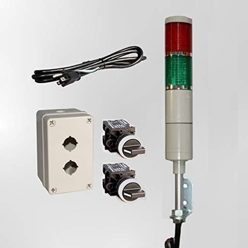 LED Tower Light Station Kit, LED Andon Light Kit KT-5212-101, LED Stacklight Kit, Flashing Capable, 120V, Red/Green, 2 Pos Off/Steady OR Off/Flashing