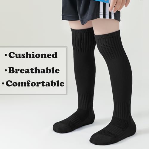 Mini Angel Kids Soccer Socks - Youth Football & Baseball Socks for Ages 5-143